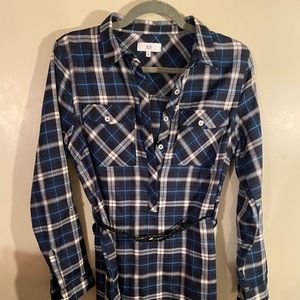 NSR Small Blue/Black/White Plaid Like New Dress